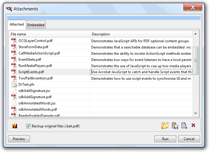 PDF-Attachments screenshot