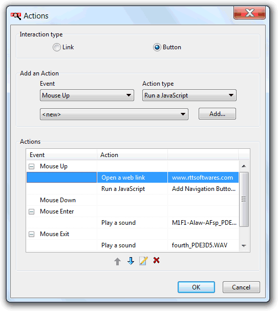 OnClickActions Editor Screenshot