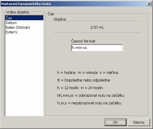 Dynamic text settings screenshot