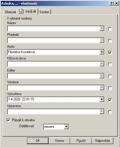 InfoEdit-batch mode screenshot