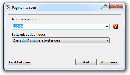 Split pages tool screenshot