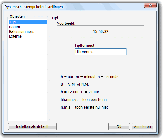 Dynamic text settings screenshot