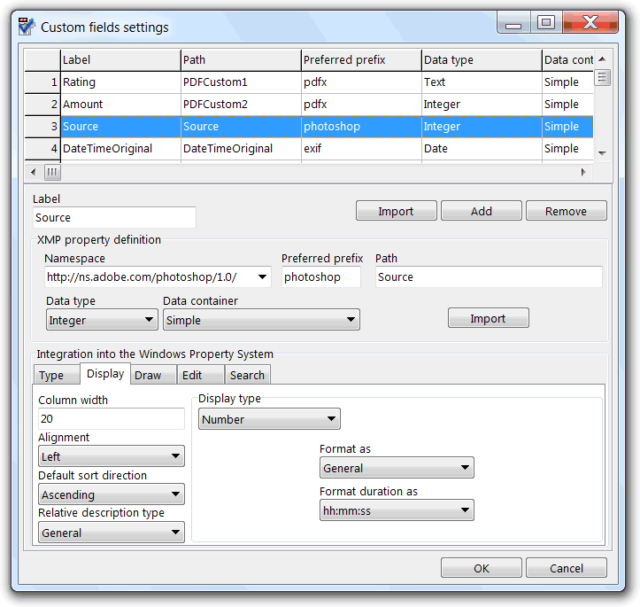 Advanced custom fields settings editor