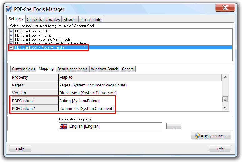 Custom properies mapping