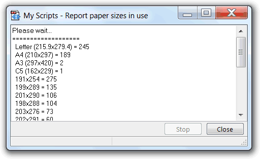 My Scripts output window
