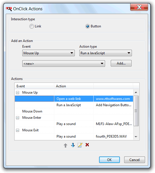 OnClickActions Editor Screenshot