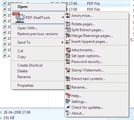 Information  on PDF-ShellTools