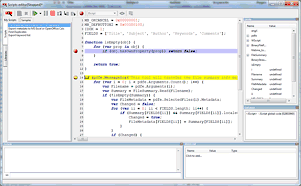 The "My Scripts" batch tool editor in debug mode