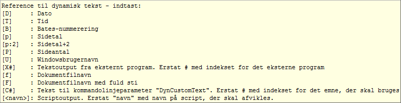 Dynamisk tekst-regler 