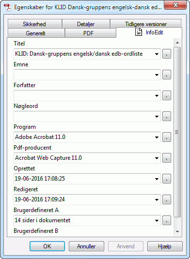 InfoEdit - dialogboks