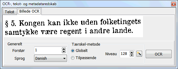 Billed OCR grnseflade