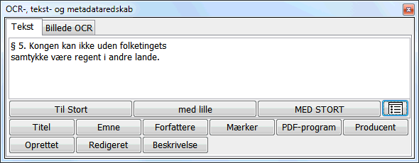 OCR Tekst grnseflade