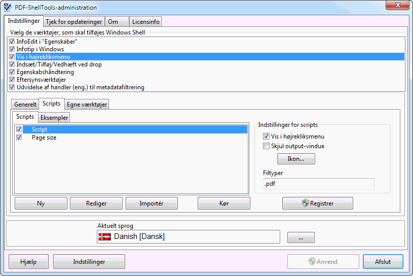 Scripts administration