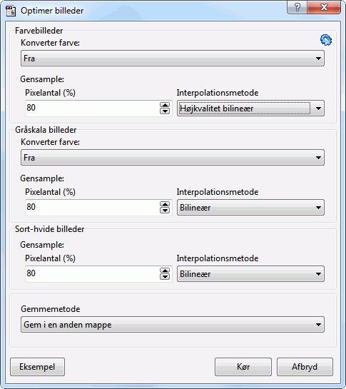 Optimer biller - skrmbillede
