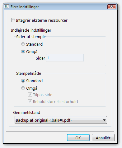 Gemmeindstillinger